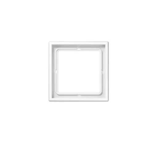 Cadre, LS 990, Simple, Blanc brillant, Interrupteur et Prise, L8,1cm, H8,1cm - Jung