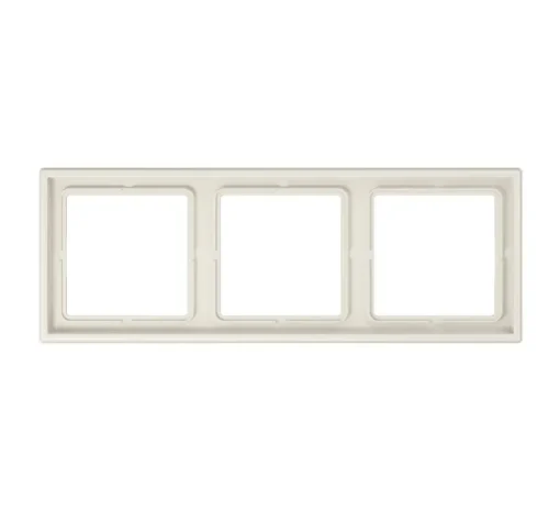 Cadre, LS 990, Triple horizontal ou vertical, Ivoire, Interrupteur et Prise, L22,3cm, H8,1cm - Jung