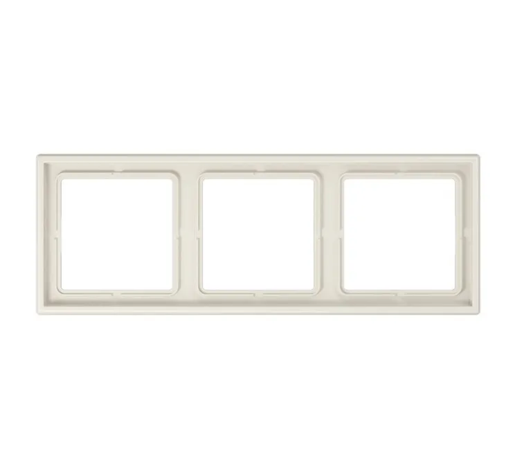 Cadre, LS 990, Triple horizontal ou vertical, Ivoire, Interrupteur et Prise, L22,3cm, H8,1cm - Jung
