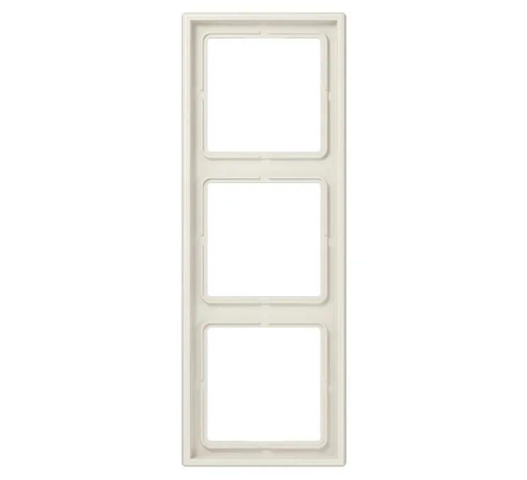 Cadre, LS 990, Triple horizontal ou vertical, Ivoire, Interrupteur et Prise, L22,3cm, H8,1cm - Jung