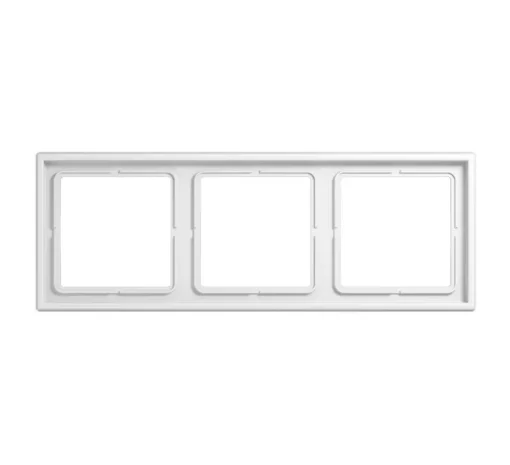 Cadre, LS 990, Triple horizontal ou vertical, Blanc, Interrupteur et Prise, L22,3cm, H8,1cm - Jung