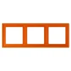 Cadre, LS 990, Triple horizontal ou vertical, Le Corbusier Orange vif 4320S, Interrupteur et Prise, L22,3cm, H8,1cm - Jung