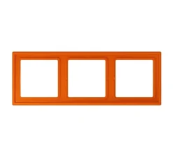Cadre, LS 990, Triple horizontal ou vertical, Le Corbusier Orange vif 4320S, Interrupteur et Prise, L22,3cm, H8,1cm - Jung