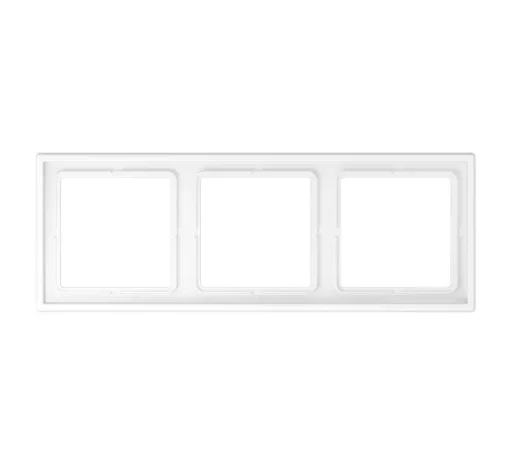 Cadre, LS 990, Triple horizontal ou vertical, Blanc mat, Interrupteur et Prise, L22,3cm, H8,1cm - Jung