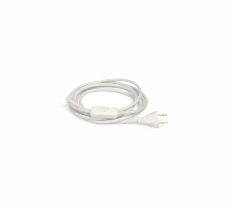 Câble avec interrupteur, collection Candy, blanc, L2,3m -Swedish Ninja