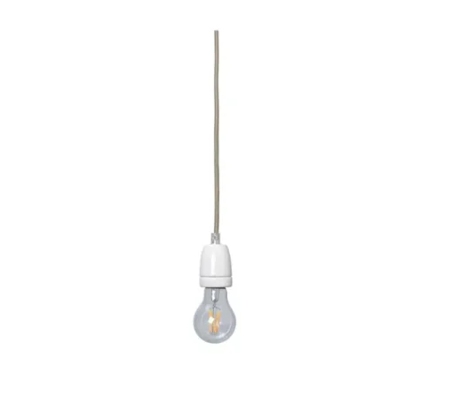 Câble en tissu avec douille E27 en céramique , cachemire, H400cm - Ferm Living