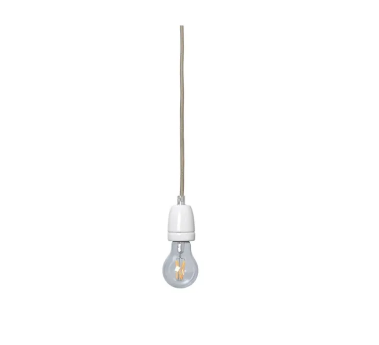 Câble en tissu avec douille E27 en céramique , cachemire, H400cm - Ferm Living