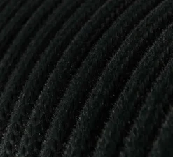 Câble textile rond, série coton, RC04, deux fils conducteurs, noir charbon, Ø0,62cm, L1m - Creative Cables