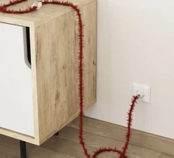 Câble textile tressé, série marlène, TP09, deux fils conducteurs, rouge feu, Ø0,62cm, L1m - Creative Cables