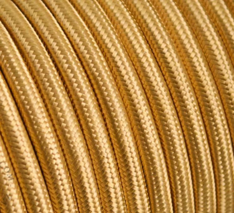 Câble, textilecable.007.002, or, L100cm, Ø0,5cm - Zangra