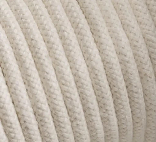 Rosace & Câble*Zangra Câble tissu, textilecable, 3 fils, , L 4m - ivoire