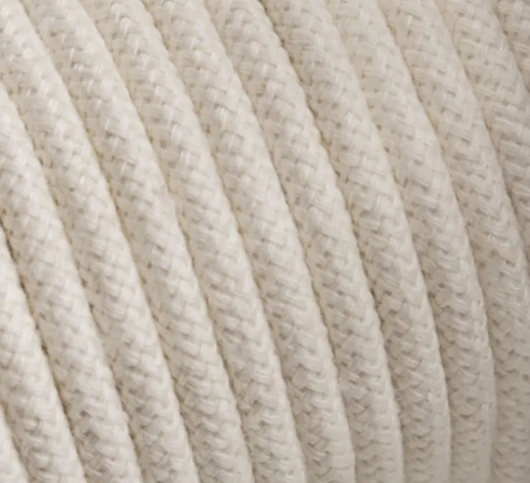 Rosace & Câble*Zangra Câble tissu, textilecable, 3 fils, , L 4m - ivoire