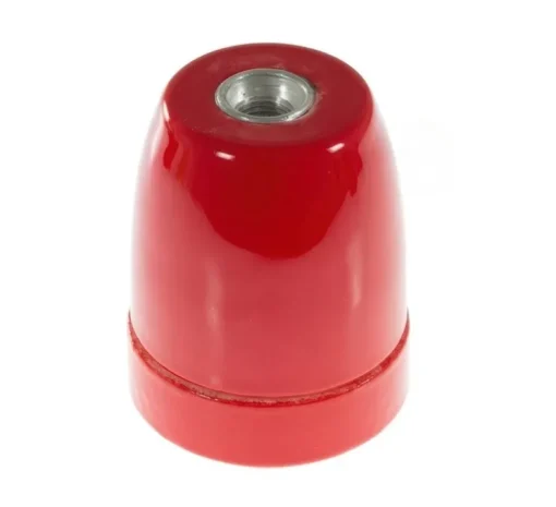Douille E27, série porcelaine, rouge, Ø4,5 cm, H6 cm - Creative Cables
