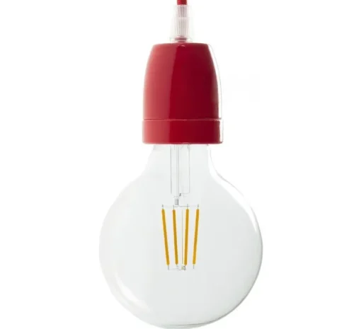 Douille E27, série porcelaine, rouge, Ø4,5 cm, H6 cm - Creative Cables
