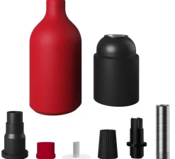 Douille E27, série silicone, rouge, certifié ENEC, Ø3,76 cm, H9,2 cm - Creative Cables