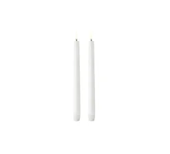 Duo de Lampes Bougie, Taper, blanc, Ø2,3cm, H25cm, LED, dim, 2400K, 6 lm-Uyuni
