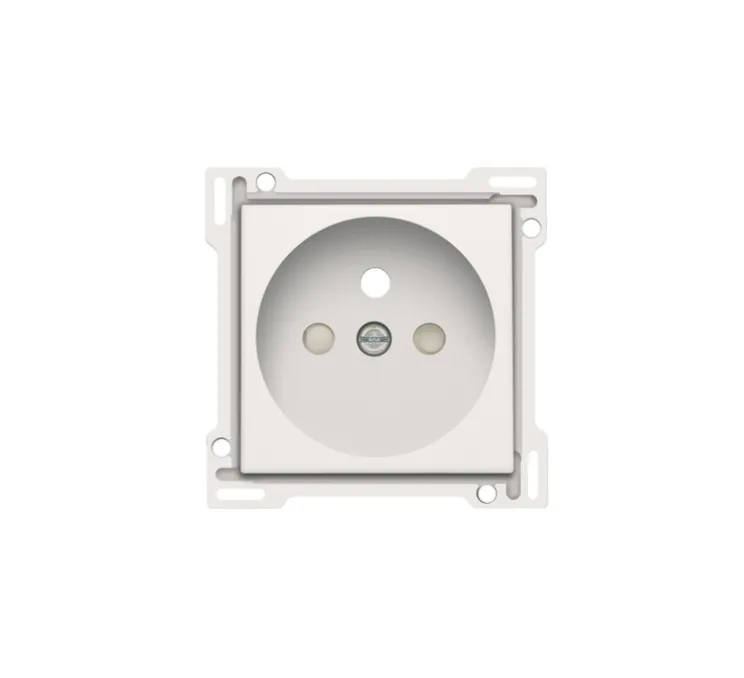 Enjoliveur, Intense, Simple, Lunar white coated, Prise-2P+T x1, L5,6cm, H5,6cm - Niko