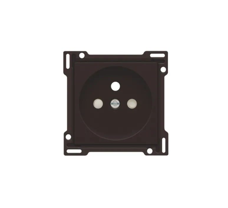 Prise*Niko Enjoliveur, Intense, Simple, Dark brown coated, Prise-2P+T x1, L5,6cm, H5,6cm -