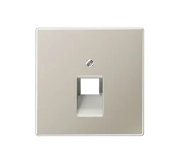 Prise*Jung Enjoliveur, LS 990, Simple, Métal Inox, Prise-RJ45 x1, L7cm, H7cm -
