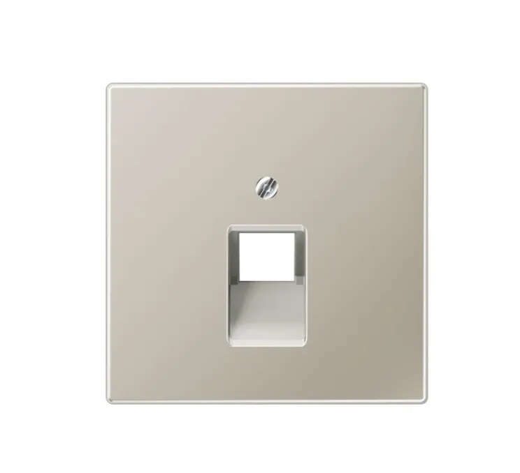 Enjoliveur, LS 990, Simple, Métal Inox, Prise-RJ45 x1, L7cm, H7cm - Jung