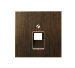 Enjoliveur, Prise, LS 990, Simple, Laiton ancien, Prise-RJ45 x1, L7cm, H7cm - Jung