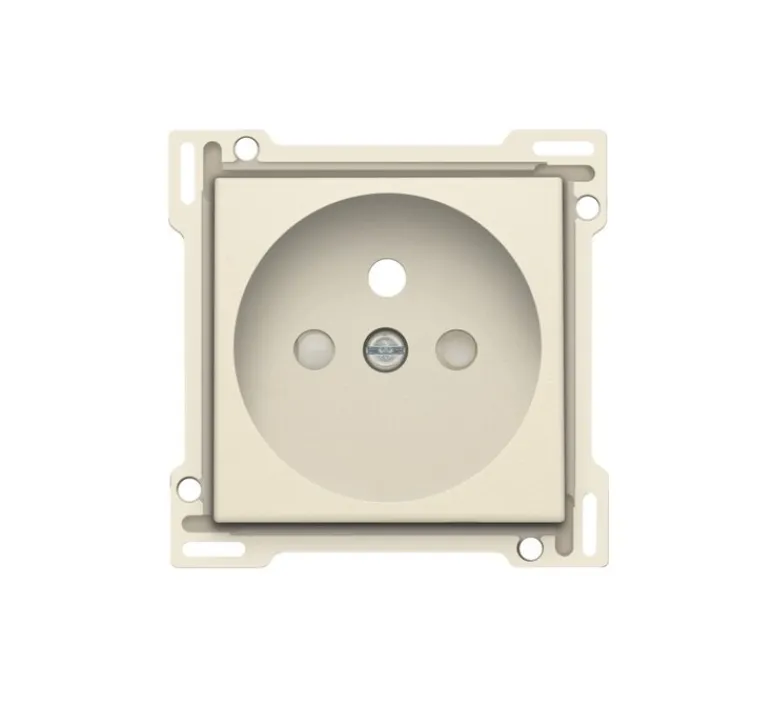 Prise*Niko Enjoliveur, Prise, Original, Simple, Cream, Prise-2P+T x1, L5,6cm, H5,6cm -