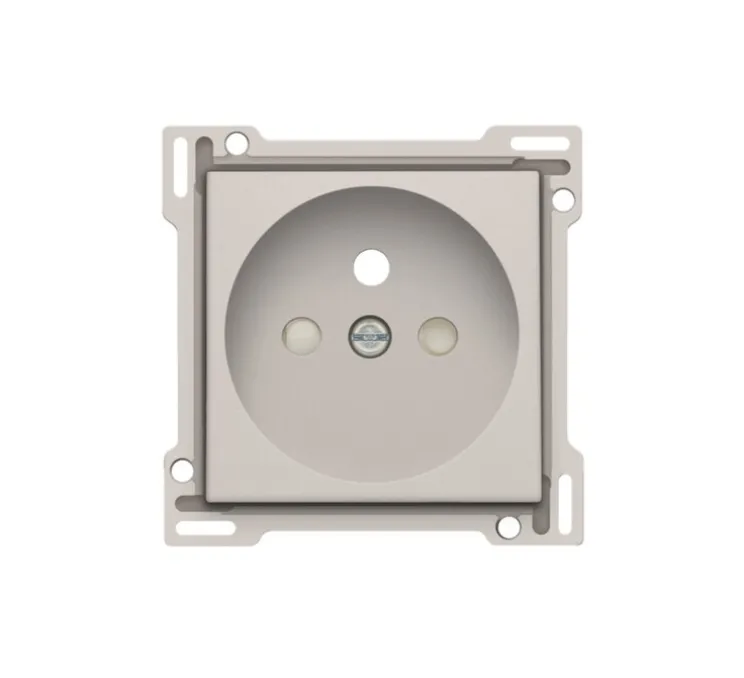 Enjoliveur, Prise, Original, Simple, Light grey, Prise-2P+T x1, L5,6cm, H5,6cm - Niko