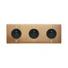 Prise*Modelec Façade à vis, Confidence, Triple horizontal, Vieux bronze, Prise-PC x3, L22,2cm, H8cm -