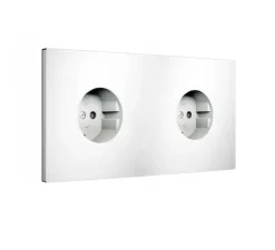 Prise*Font Barcelona Façade, Bridge, Double horizontal, Blanc mat, Prise-PC x2, L16,1cm, H9cm -