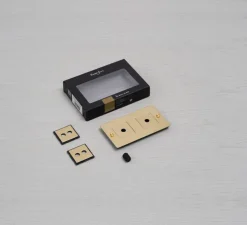Façade, Buster, Double horizontal, Laiton, Avec insert, L16,1cm, H9cm - Buster & Punch