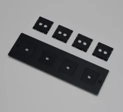 Façade, Buster, Quadruple horizontal, Noir, Avec insert, L30,3cm, H9cm - Buster & Punch