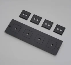 Façade, Buster, Quadruple horizontal, Bronze fumé, Avec insert, L30,3cm, H9cm - Buster & Punch