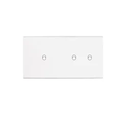 Interrupteur*Modelec Façade, Confidence, Double horizontal, Blanc mat, Interrupteur x1, Interrupteur x2, L15,1cm, H8cm -
