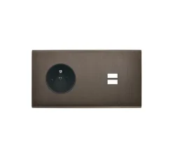 Prise*Modelec Façade, Confidence, Double horizontal, Canon de fusil, Prise-2P+T x1, Prise-USB x2, L15,1cm, H8cm -