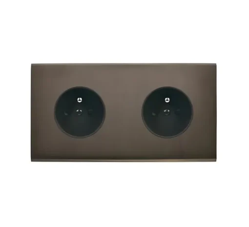Façade, Confidence, Double horizontal, Canon de fusil, Prise-PC x2, L15cm, H8cm - Modelec