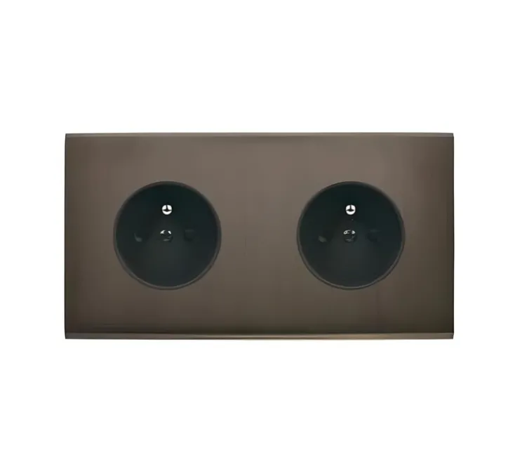 Façade, Confidence, Double horizontal, Canon de fusil, Prise-PC x2, L15cm, H8cm - Modelec