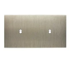 Interrupteur*Modelec Façade, Confidence, Double horizontal, Acier brossé, Interrupteur x2, L15,1cm, H8cm -