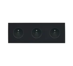 Interrupteur*Modelec Façade, Confidence, Double horizontal, Noir mat, Interrupteur x2, Interrupteur x2, L15,1cm, H8cm -