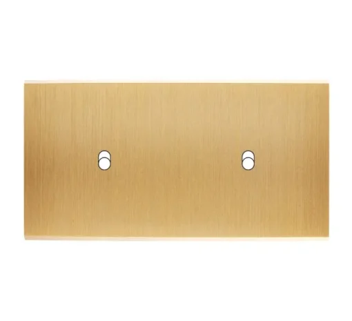 Façade, Confidence, Double horizontal, Laiton brossé, Interrupteur x1, Interrupteur x1, L15,1cm, H8cm - Modelec