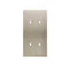 Interrupteur*Modelec Façade, Confidence, Double vertical, Acier brossé, Interrupteur x4, L8cm, H15.1cm -