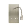 Façade, Confidence, Double vertical, Acier brossé, Liseuse fine flexible 20cm x1, Interrupteur x2, À vis, L8cm, H8cm - Modelec