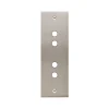 Façade, Confidence, Etroit-long, Nickel satiné, Interrupteur x4, À vis, L4cm, H12,5cm - Modelec