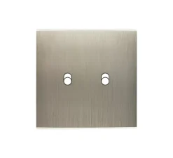 Façade, Confidence, Simple, Acier brossé, Interrupteur x2, Confidence, L8cm, H8cm - Modelec