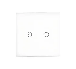 Interrupteur*Modelec Façade, Confidence, Simple, Blanc simple, Interrupteur x2, Levier et push, L8cm, H8cm -