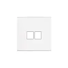 Façade, Confidence, Simple, Blanc mat, Prise-Rj45 x2, L8cm, H8cm - Modelec