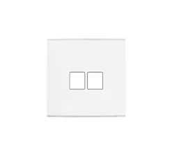 Façade, Confidence, Simple, Blanc mat, Prise-Rj45 x2, L8cm, H8cm - Modelec