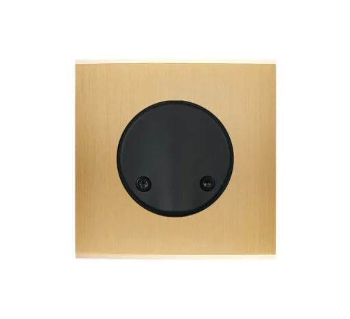 Accessoires*Modelec Façade, Confidence, Simple, Laiton brossé, Sortie de câble x1, L8cm, H8cm -