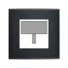 Interrupteur*Modelec Façade, Confidence, Simple, Noir mat, Interrupteur à carte x1, L8cm, H8cm -