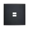 Prise*Modelec Façade, Confidence, Simple, Noir mat, Prise USB A x2, L8cm, H8cm -