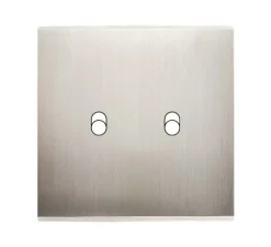 Façade, Confidence, Simple, Nickel satiné, Interrupteur x2, L8cm, H8cm - Modelec